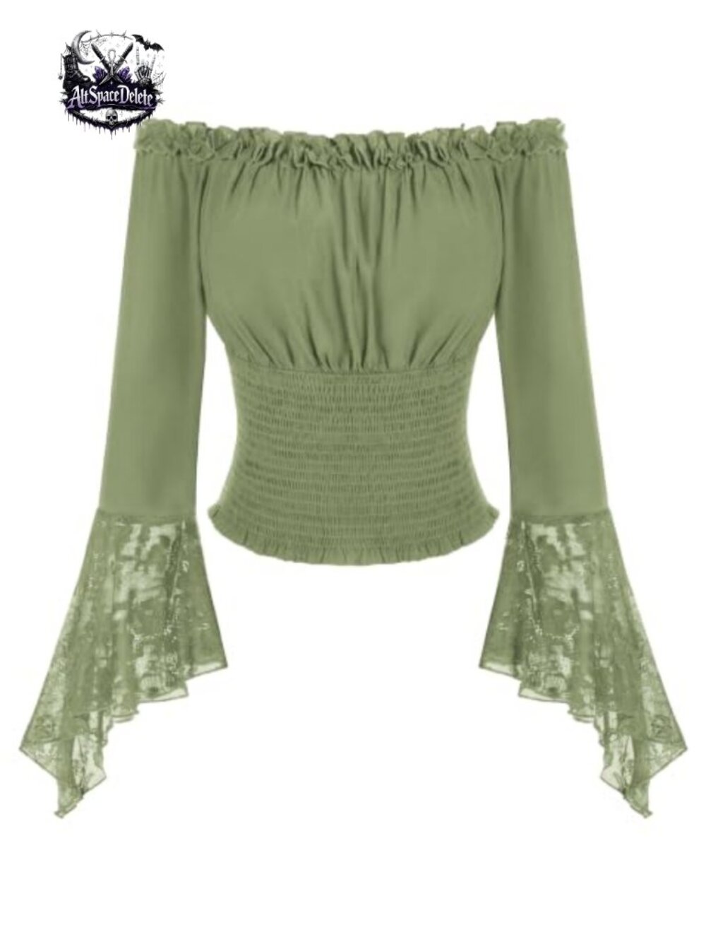 Renaissance Shirt Bell Sleeve Off Shoulder Peasant Top
